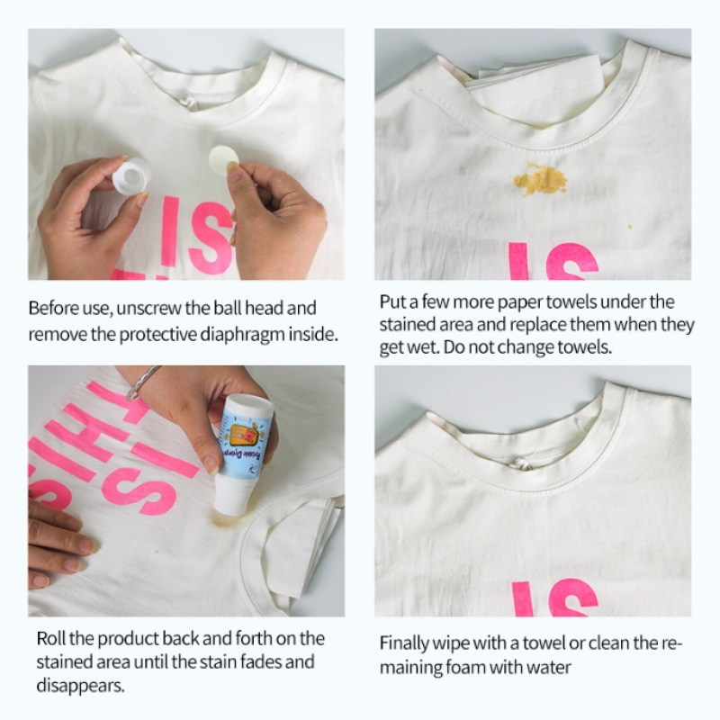 Clothes Stain Remover, Ball Roller, Oil Stain Remover, Non Washable White Clothes Ball Cleaner,  Oil Spot Remover Pen