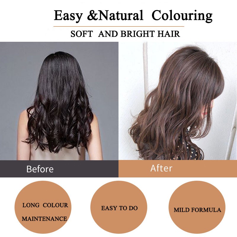 Black Hair Dye Permanent Lasting Wholesale Chinese Organic   Herbal Hair Color Shampoo