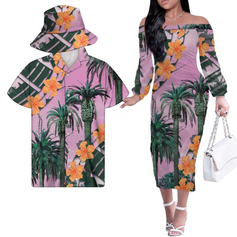Couple Outfit Women Dresses Manufacturer - OEM Sublimation Print Fisherman Hats Samoan