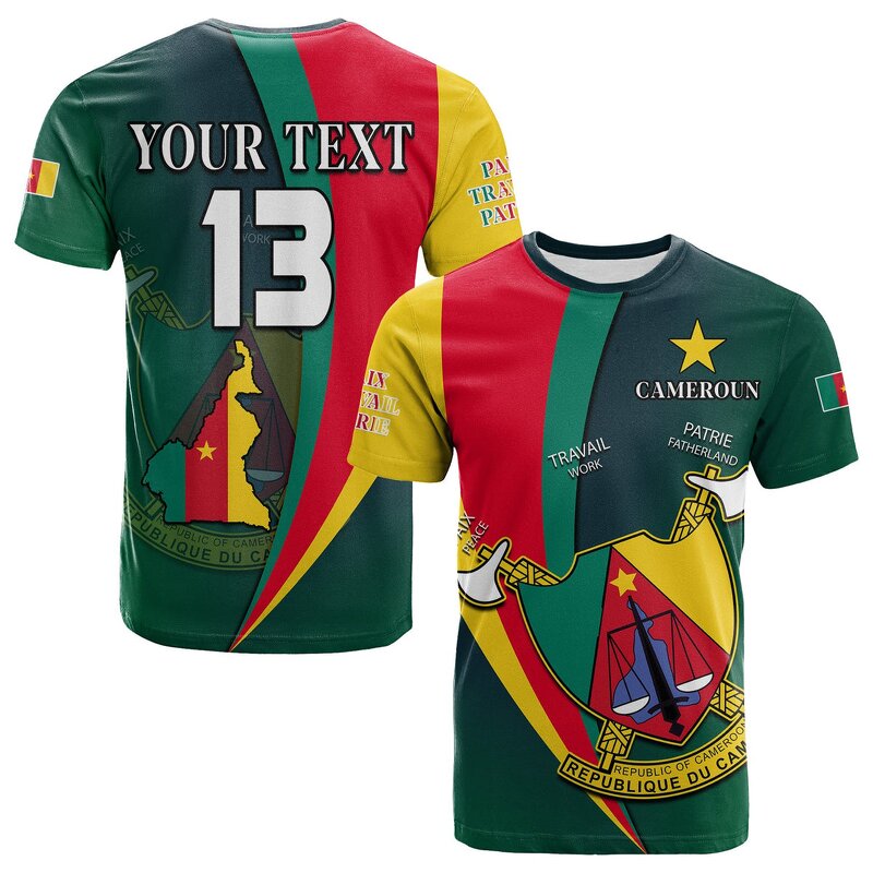 Sublimation Tee Shirt Manufacturer - OEM Blanks Mens Cameroon Flag Patriotic Vintage