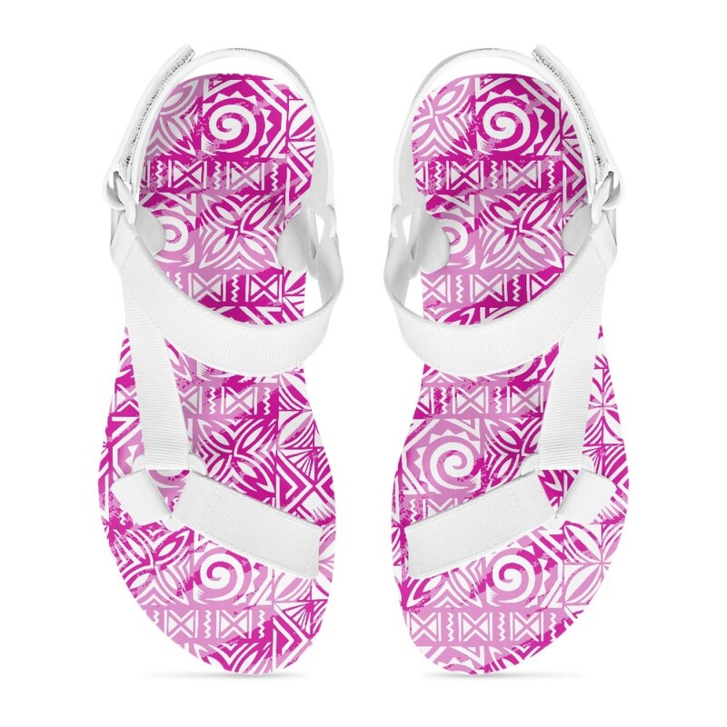 Beach Sandals Manufacturer - OEM Summer Open Toe Polynesian Tapa Samoan Tribal Print