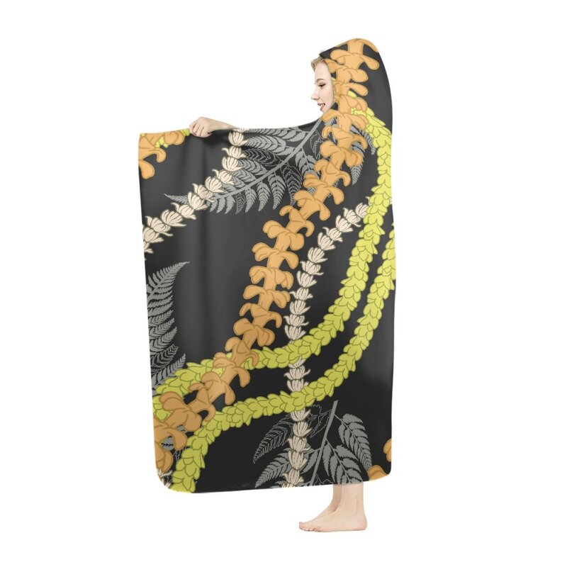 Hoodie Flannel Blanket Factory - OEM Maile Mokihana Lei Hoodie Custom Oversized