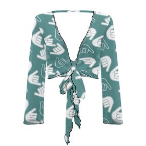 Beach Sun-protective Coat Factory - OEM Print on Demand Short Hang Loose Sexy Cropped