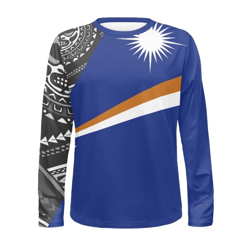 Long Sleeve T-Shirt Manufacturer - OEM Kwajalein Flag Designs Crewneck Fashion Custom