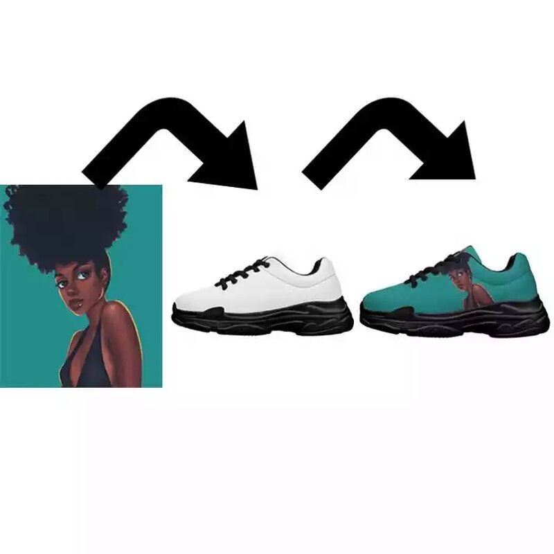 Women Casual Sneakers Manufacturer - OEM Print on Demand Design Pattern Chunky Platform