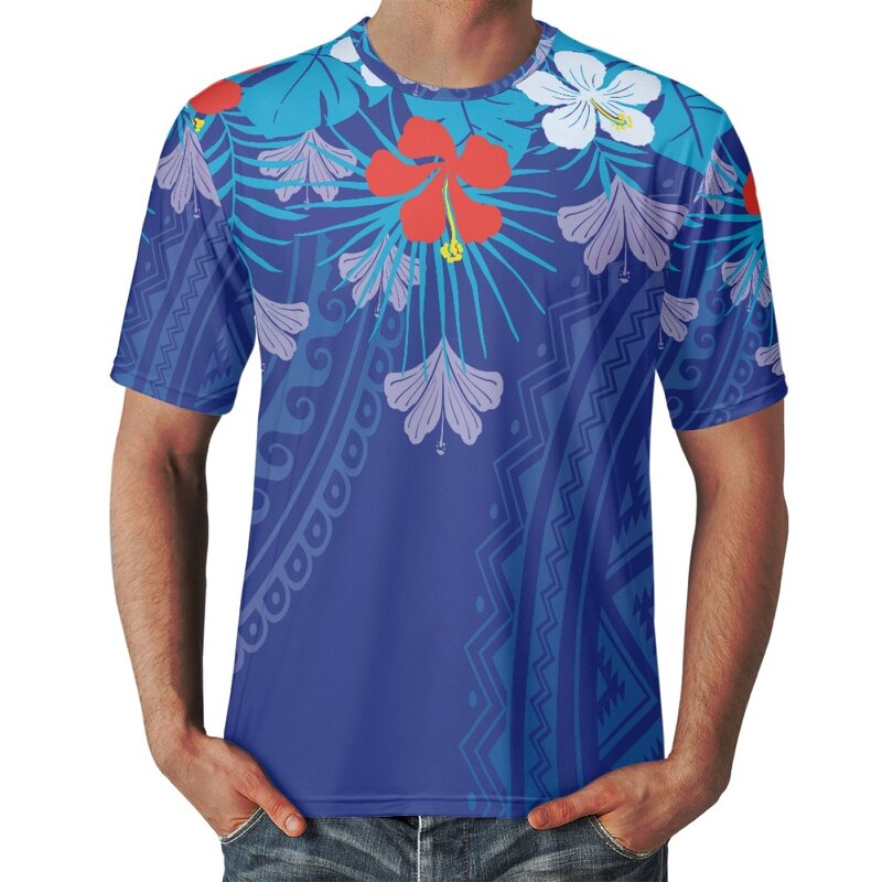 Street Wear Top Factory - OEM Print on Demand Polynesian Hibiscus Comfortable Sports