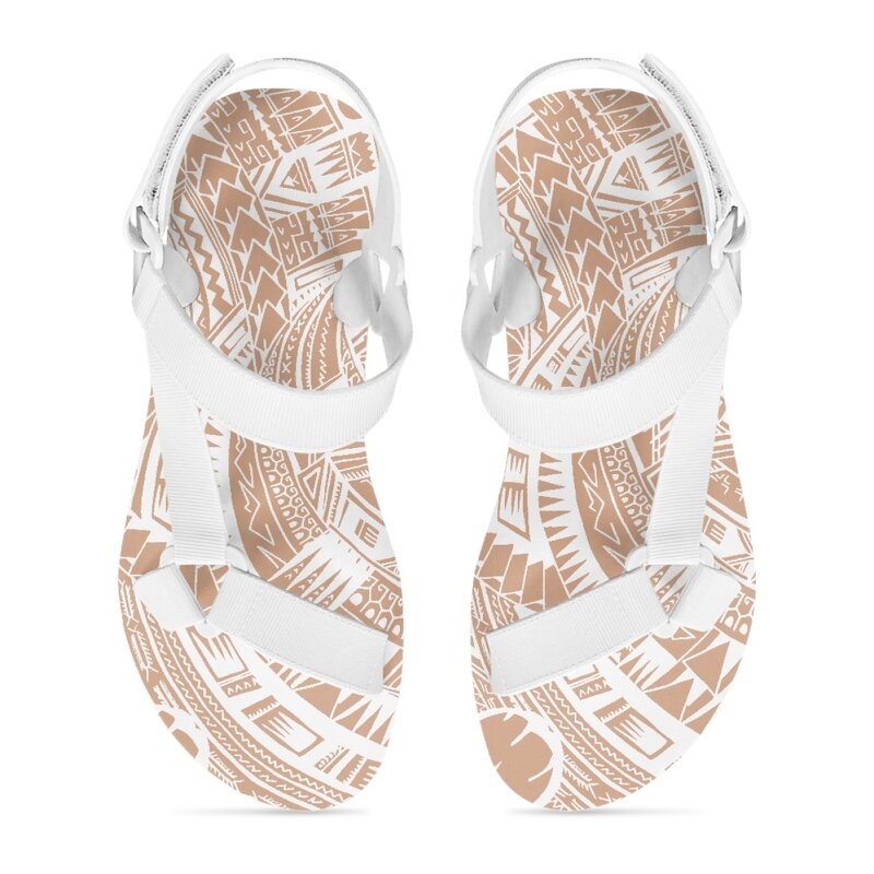 Beach Sandals Manufacturer - OEM Summer Open Toe Polynesian Tapa Samoan Tribal Print