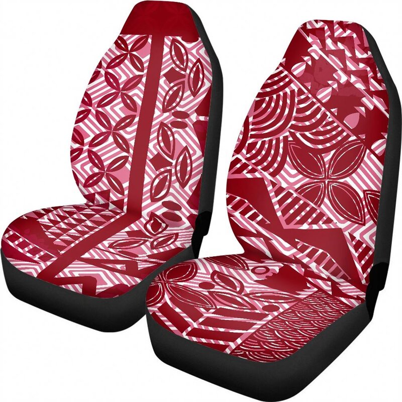 Car Seat Cover Manufacturer - OEM Polynesian Tribal Hawaii Red Tiare Print Custom