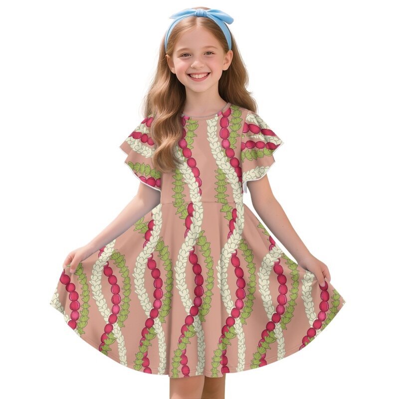 Girls Pleated Ruffle Skirt Manufacturer - OEM Maile Mokihana Customization High Quality Stretch