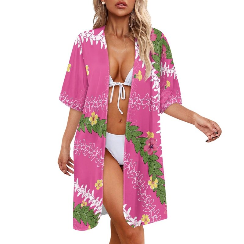 Women's Loose Cardigan Manufacturer - OEM Covers up Kimono Short Sleeve Beach Wear