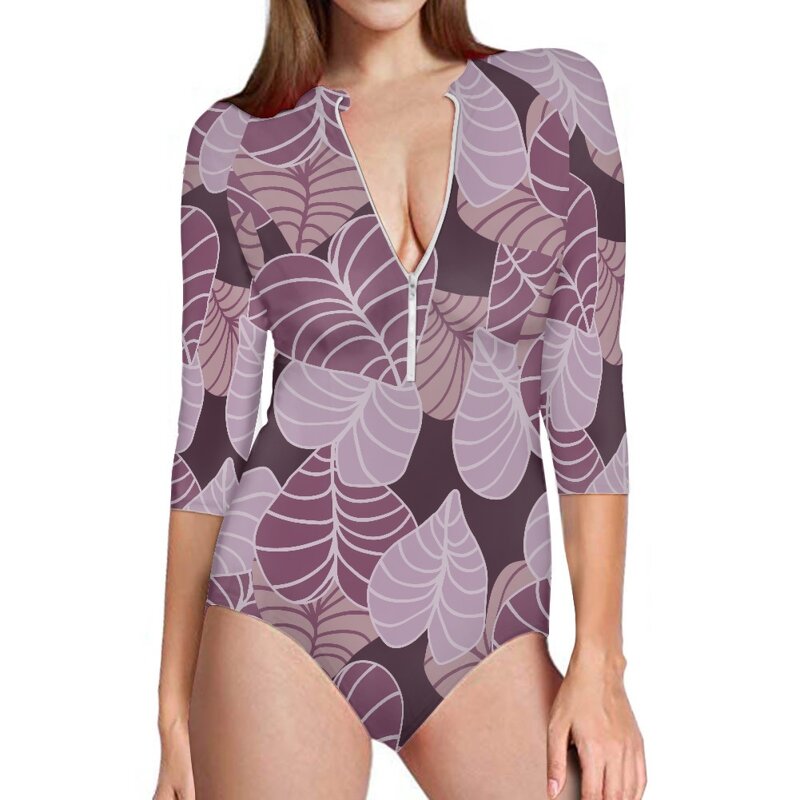 Women's Bikini Swimsuit Manufacturer - OEM Print on Demand Hawaii Taro Leaf Lady Plus