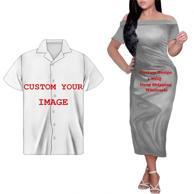 Couples Matching Outfits Manufacturer - OEM Dresses Women Off Shoulder Custom Polynesian