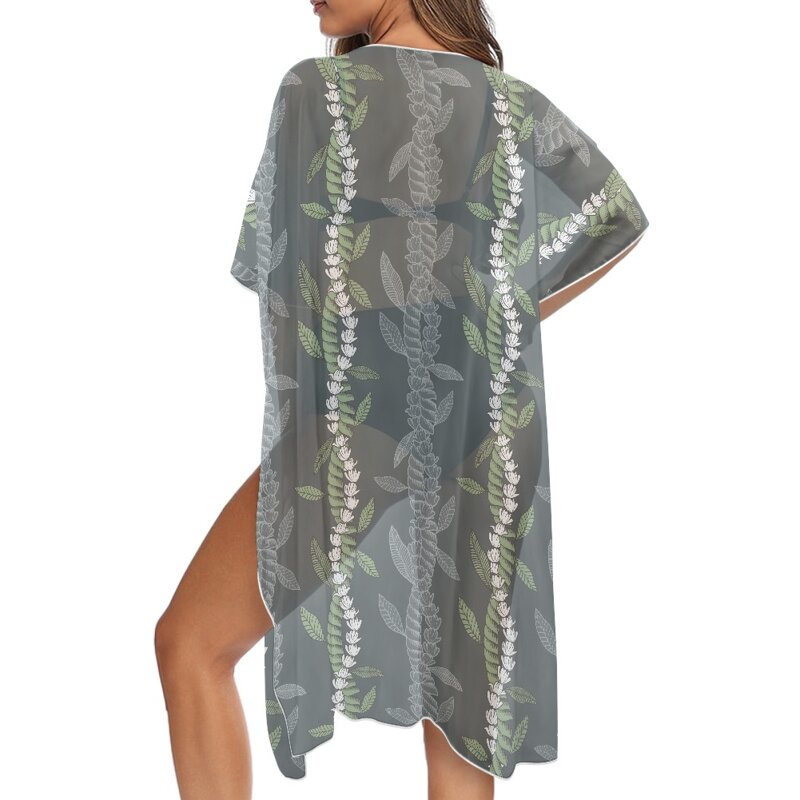 Smock Short Sleeve Manufacturer - OEM Summer Hawaiia Print on Demand Maile Mokihana Lei