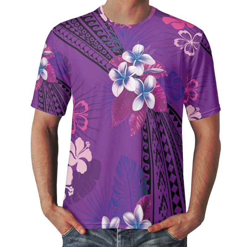 Street Wear Top Factory - OEM Print on Demand Polynesian Hibiscus Comfortable Sports