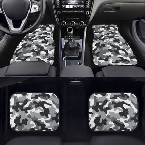 Custom Car Mats Manufacturer - OEM Drop ShippingMats 4 Pieces Grey Camouflage Pattern
