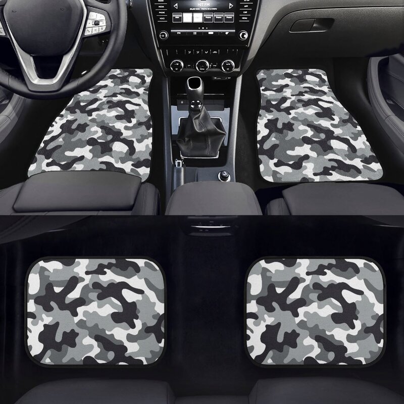 Custom Car Mats Manufacturer - OEM Drop ShippingMats 4 Pieces Grey Camouflage Pattern