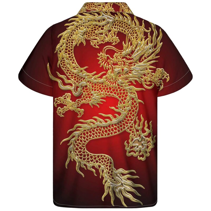 Golden Dragon Print Shirt Factory - OEM Thikin Custom Unique New Design Comfortable