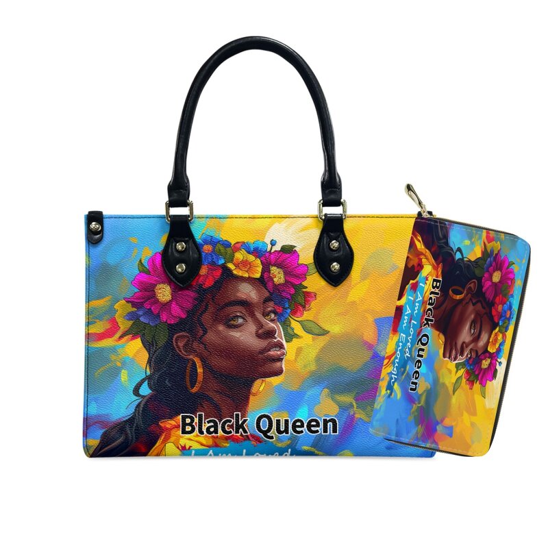 African American Afro Handbag Manufacturer - OEM Print on Demand Custom Ladies Pu Handbag