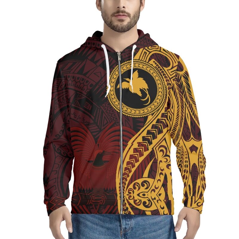 Full Zip Hoodies Factory - OEM Suitable for Men Women Custom PAPUA NEW GUINEA Print