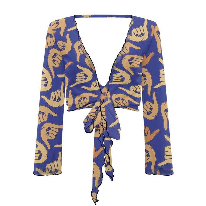 Beach Sun-protective Coat Factory - OEM Print on Demand Short Hang Loose Sexy Cropped