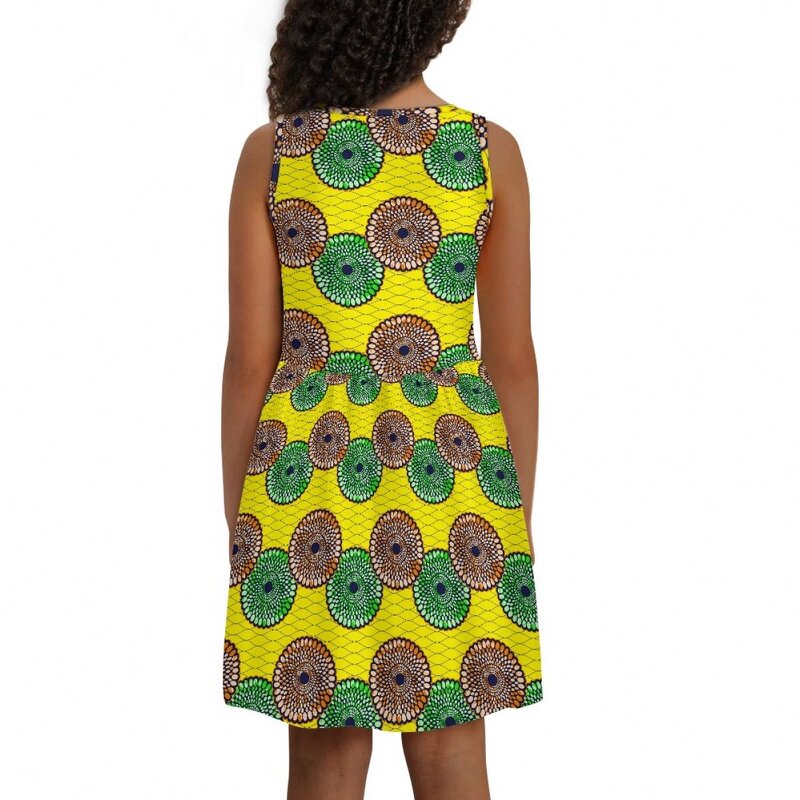 Sundress With Pocket Factory - OEM Summer Kids Party Custom African Kitenge Print