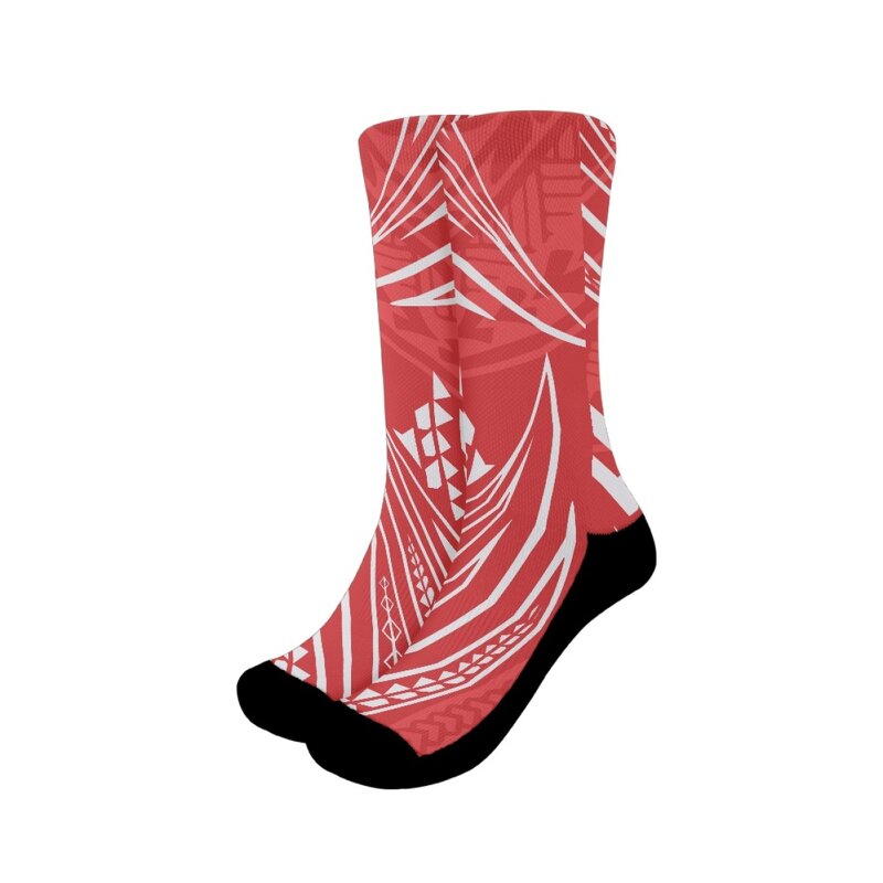 Crew Sport Socks Factory - OEM Hot Sale Polynesian Samoan Tribal Printed Winter Warm