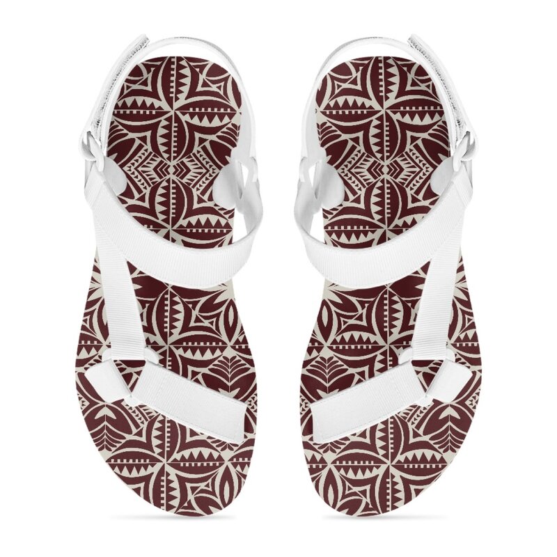 Beach Sandals Manufacturer - OEM Summer Open Toe Polynesian Tapa Samoan Tribal Print