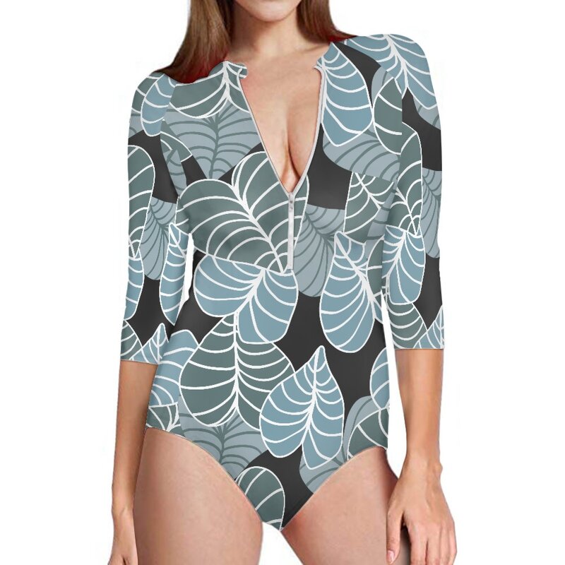 Women's Bikini Swimsuit Manufacturer - OEM Print on Demand Hawaii Taro Leaf Lady Plus