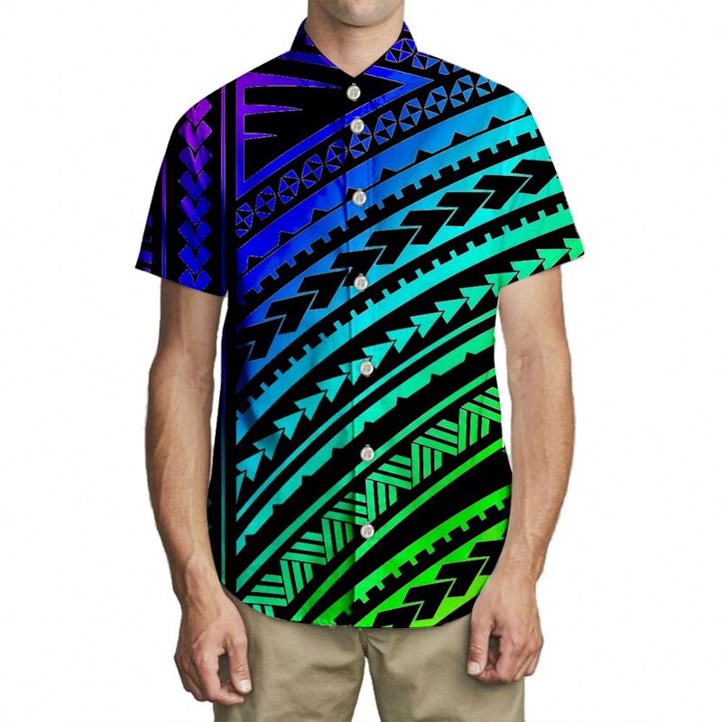 Gradient African Tribal Shirt Manufacturer - OEM Casual Custom New Short Sleeve Hawaiian