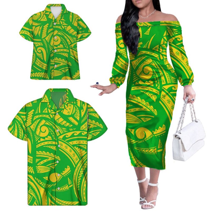 New Spring Casual Dresses Manufacturer - OEM Matching Shirt Family Outfit Polynesian