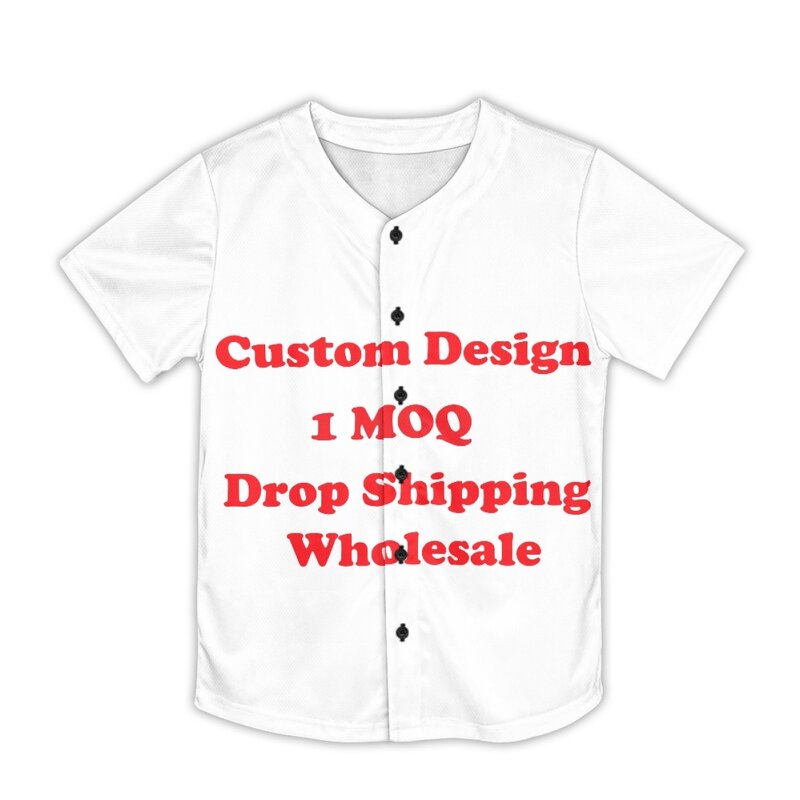 Baseball Shirt Manufacturer - OEM Print on Demand Hawaiian Fashion Boys Girls Simple