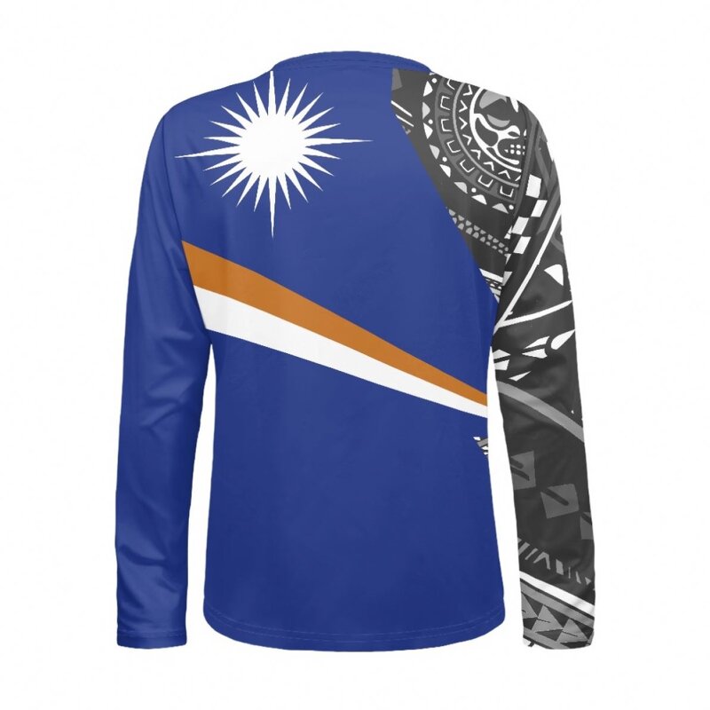 Long Sleeve T-Shirt Manufacturer - OEM Kwajalein Flag Designs Crewneck Fashion Custom