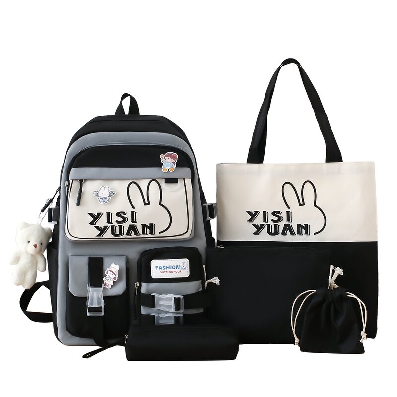 School Backpack Set Factory - OEM Custom Cartoon Nylon Canvas Book Bag