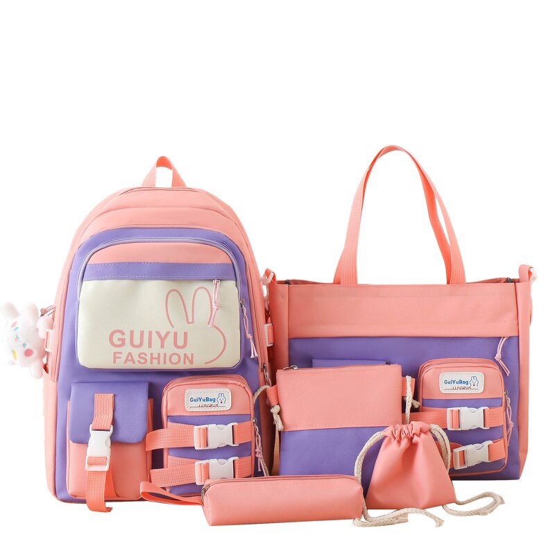 School Backpack Set Manufacturer - OEM Factory Hot Sale 5 Piece Canvas Set