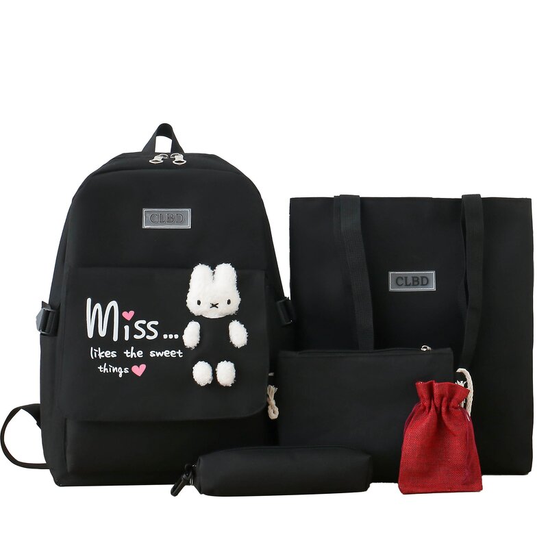 School Backpack Set Manufacturer - OEM Custom Cartoon Bear 5pcs Set