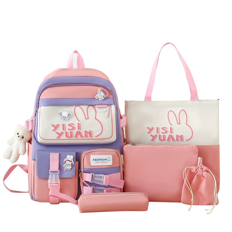 School Backpack Set Factory - OEM Custom Cartoon Nylon Canvas Book Bag