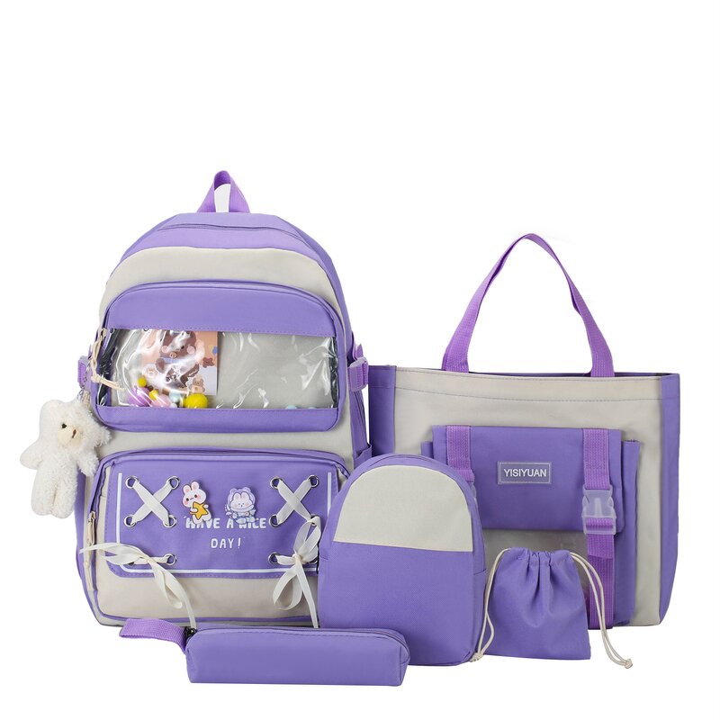 School Backpack Set Manufacturer - OEM Hot Sale Cartoon Pattern 5 Pieces