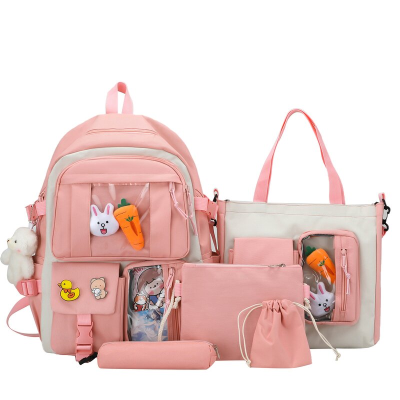 School Backpack Set Factory - OEM Hot Sale Pink Large Capacity Cartoon