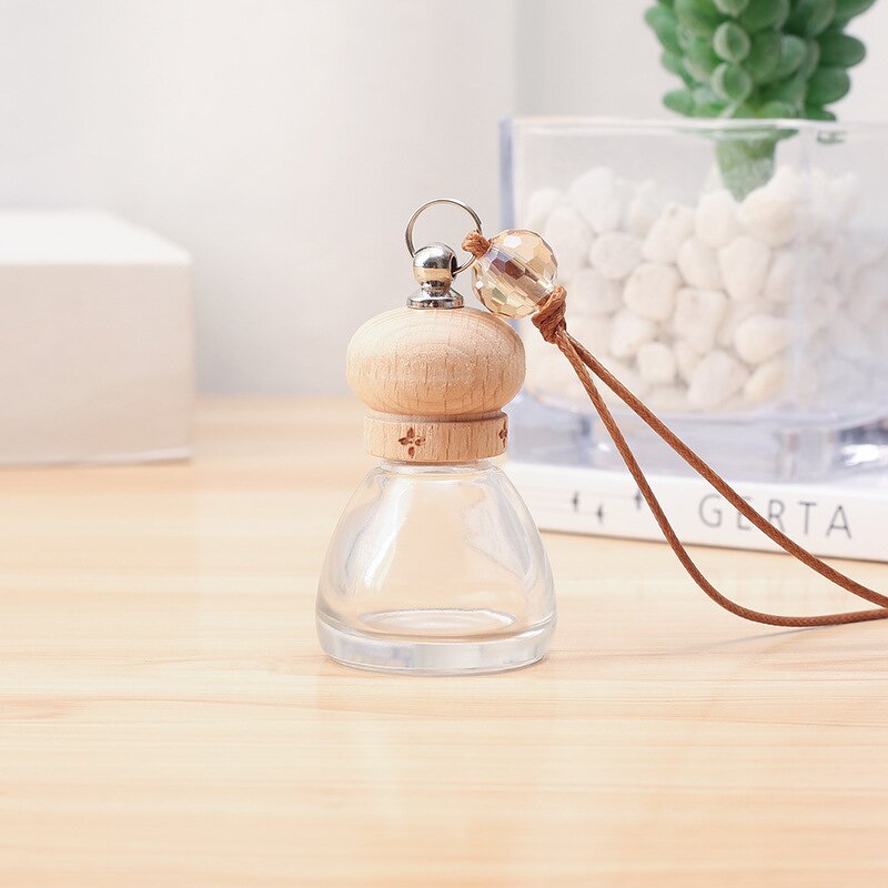 Car Aromatherapy Diffuser Bottle Factory - OEM 8ml Glass Mini Empty Hanging with Wooden