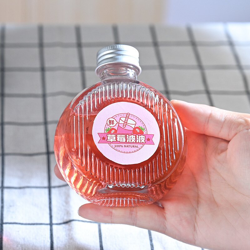 Glass Beverage Bottle Factory - OEM Food Grade Flat Packaging 50-500ml with Metal Cap