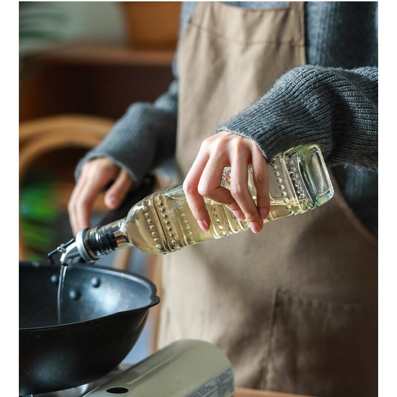 Empty Glass Olive Oil Bottle Manufacturer - OEM 500ml for Cooking With Cork Lid