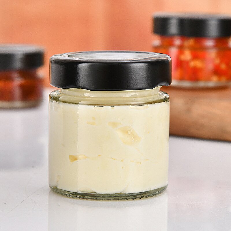 Round Glass Honey Jars Manufacturer - OEM Straight Side 50-100ml Clear Food Container