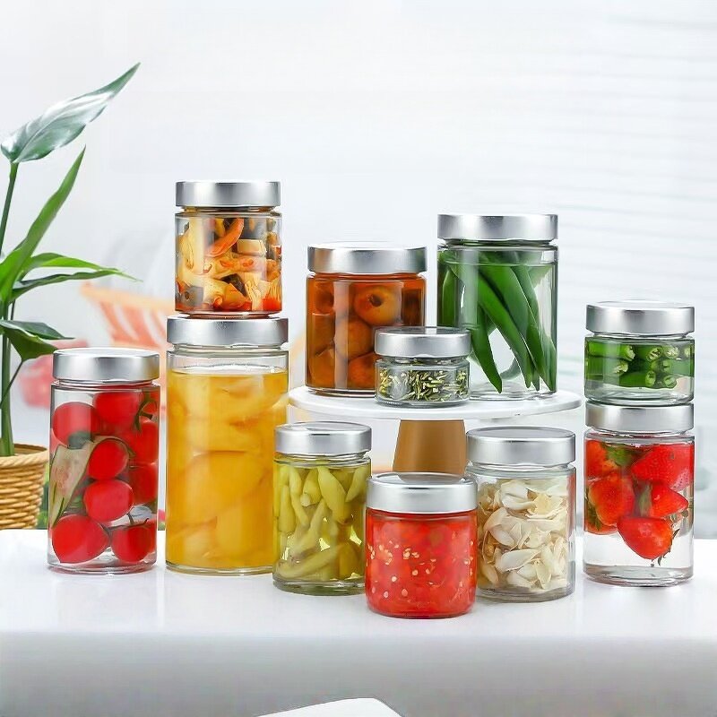 Round Straight Empty Glass Jar Manufacturer - OEM 180-1000ml Pickle Food Jam Storage