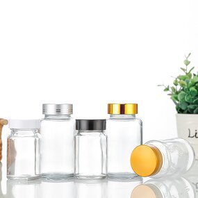 Clear Glass Capsule Bottle Factory - OEM Custom Logo Wide Mouth 50-150ml Pill