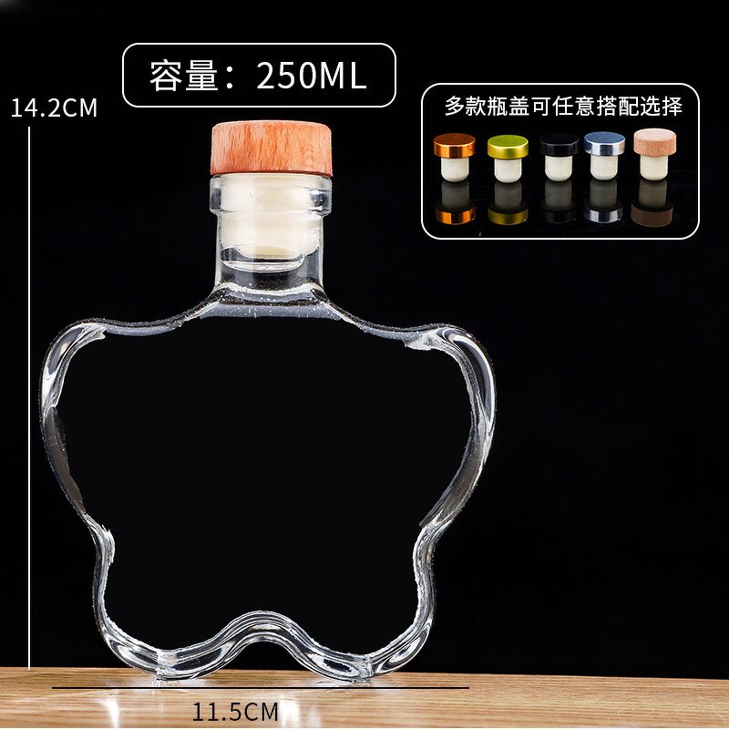 Butterfly Heart Shaped Glass Bottle Factory - OEM Mini 250-350ml Juice Beverage Vodka