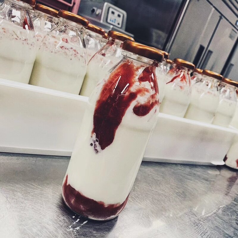 Milk Glass Bottle Factory - OEM Wholesale Custom Design 300-500ml Fresh with Lid