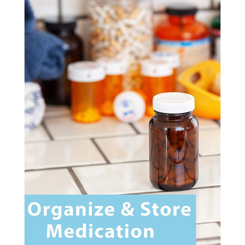 Amber Glass Wide Mouth Bottle Manufacturer - OEM 2.5oz 75ml Pharmaceutical Pill with White