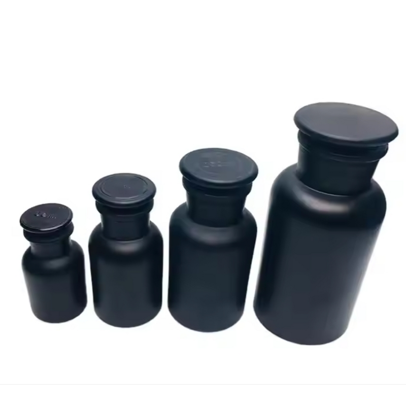 Matte Black Glass Bottle Factory - OEM 60-1000ml Capsule Health Products with Glass