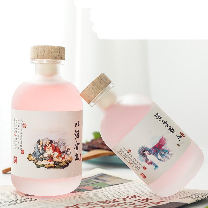 Liquor Beverage Glass Bottles Manufacturer - OEM 100-500ml Mini Wine Bottles with Cork