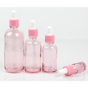 Cosmetic Serum Packaging Glass Bottle Factory - OEM 5-100ml Transparent Pink Rose Gold